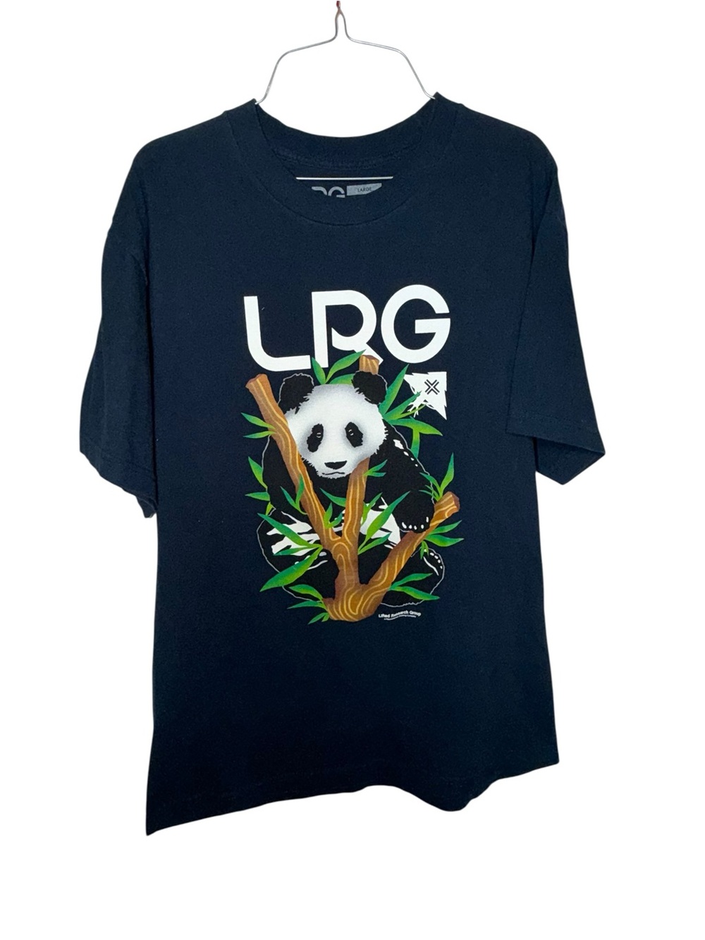 LRG Black Tee with Panda & Bamboo Graphic
